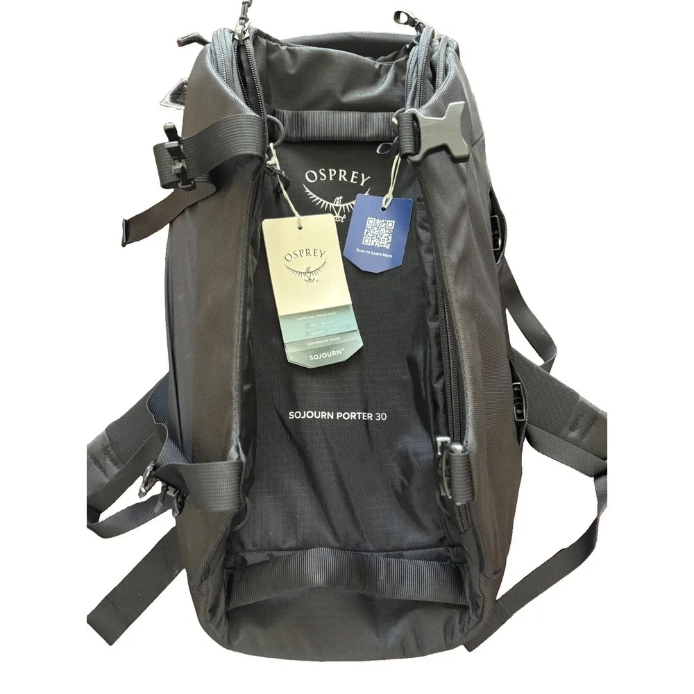 Osprey Sojourn Porter 30L Travel Backpack Carry On Black NWT